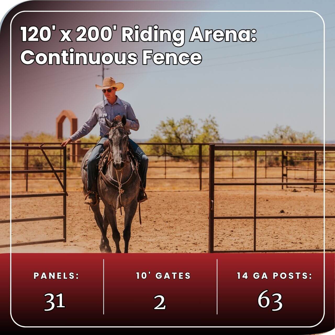 Riding Arena 120x200 - Continuous Fence
