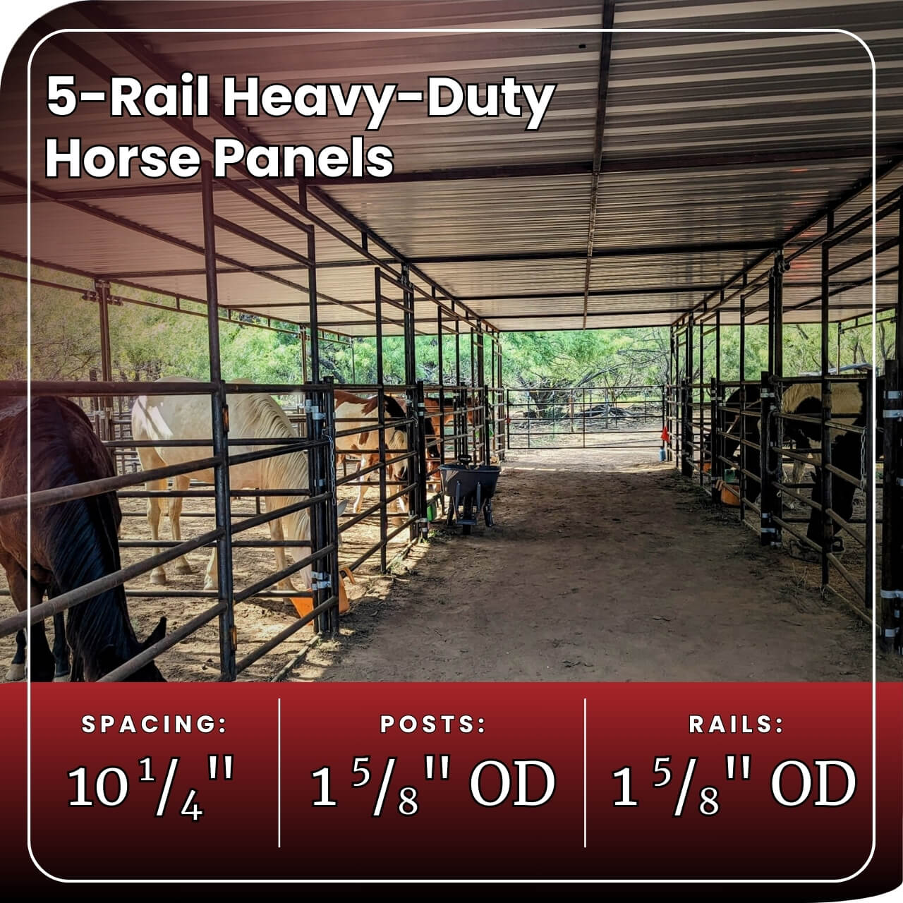 5 rail heavy duty horse panels stats
