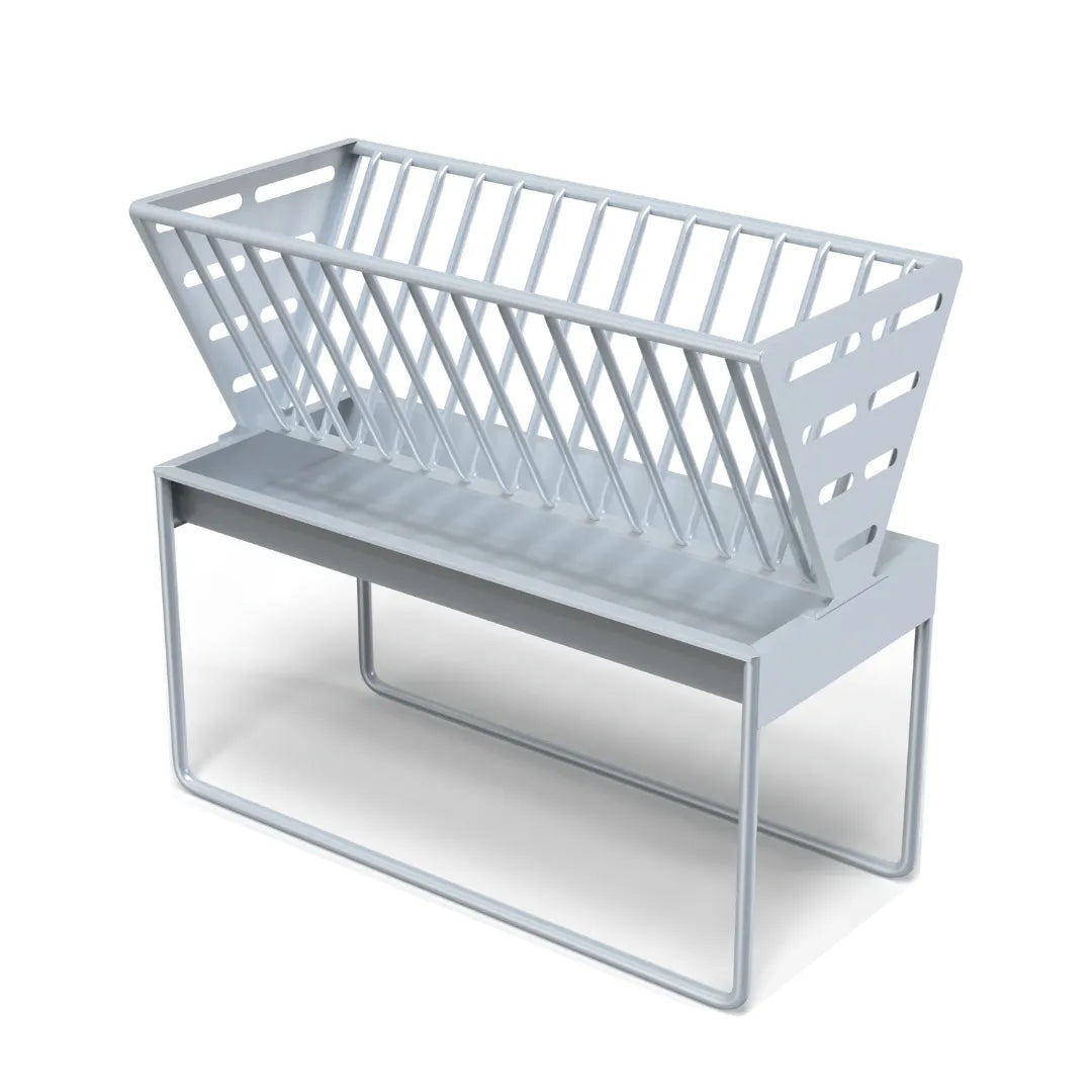 modern metal newspaper rack