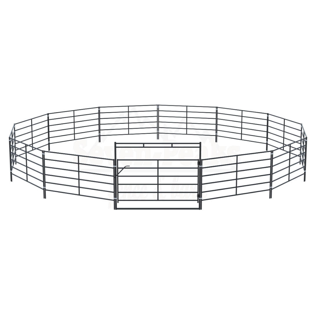 "round horse corral fence"