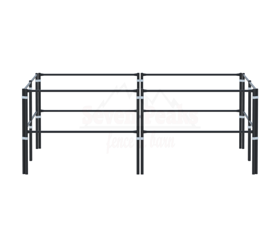 Seven Peaks fence panel black metal design.