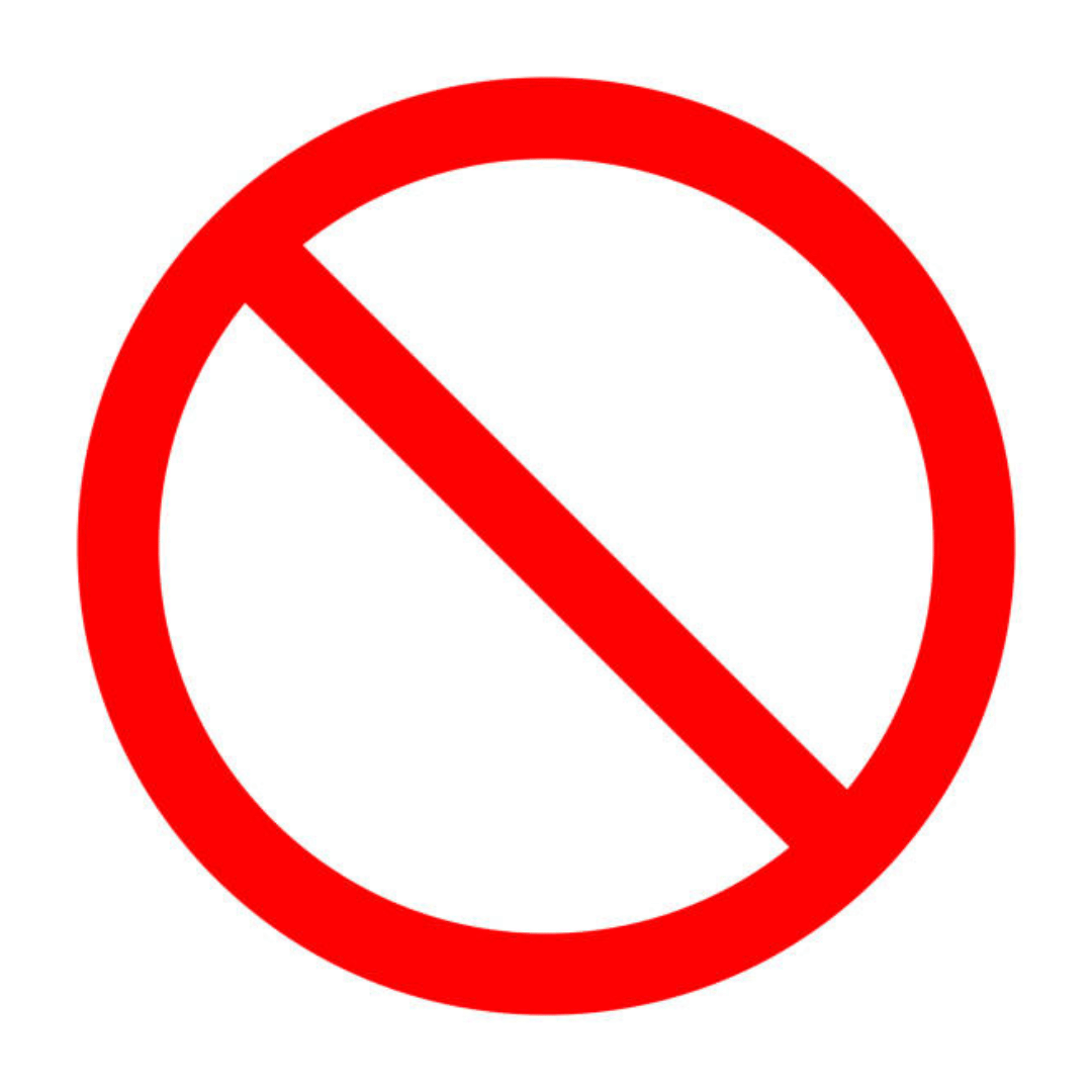 red prohibition symbol