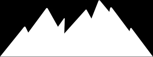 white mountain silhouette on black background