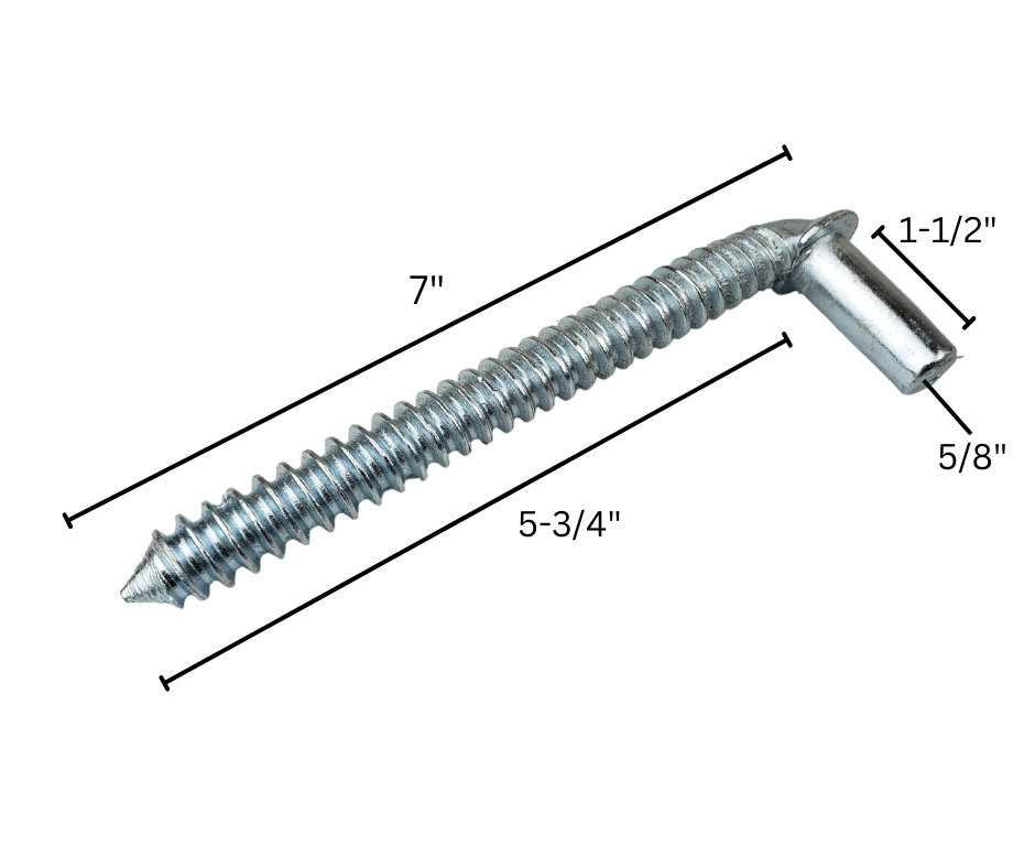 7-inch threaded bolt with dimensions