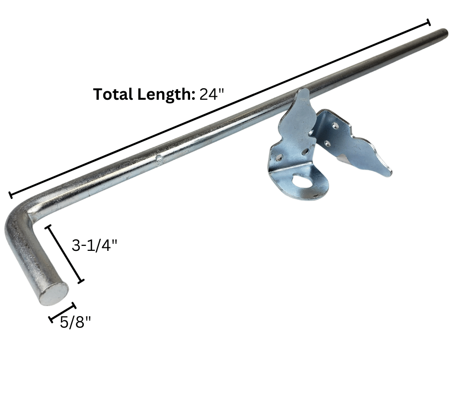 metal gate latch rod dimensions 24 inches
