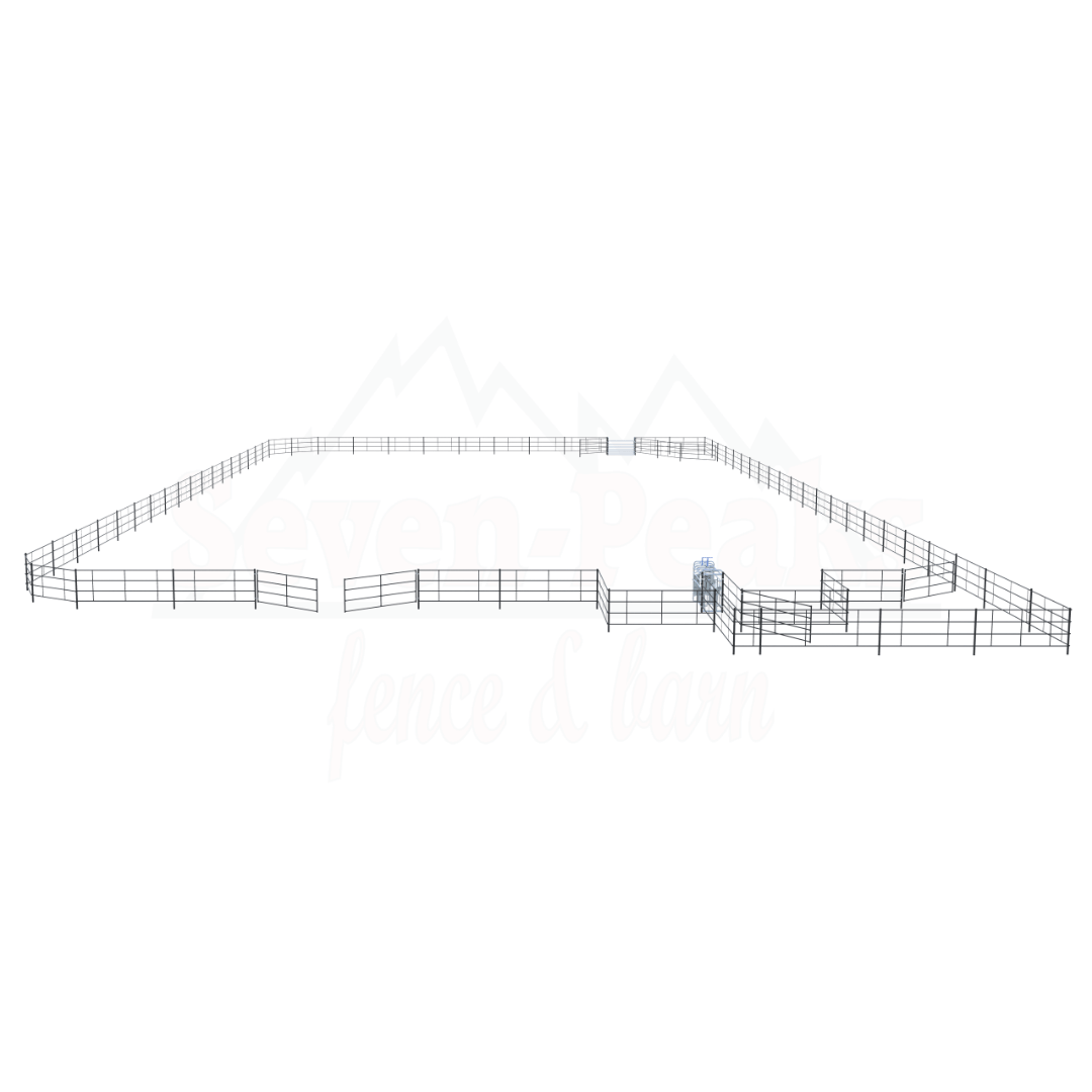 large metal livestock fence enclosure system