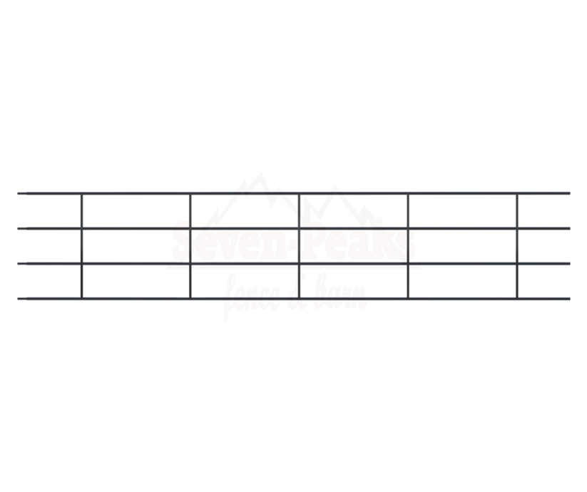 4 Rail Continuous Fence Panel-14 Gauge Steel-20 ft Panel – Seven Peaks ...
