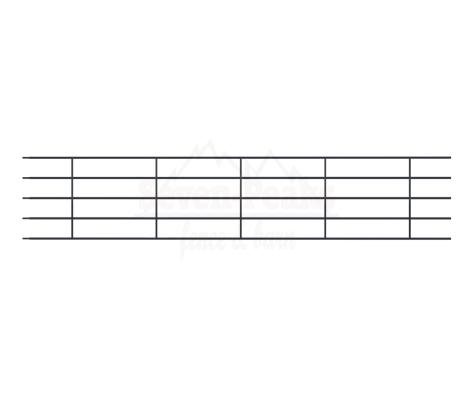 Seven Peaks Fence and Barn logo with mountains and fence design.