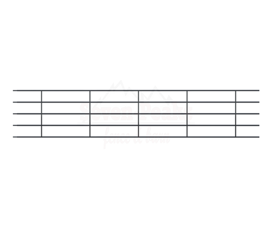 Seven Peaks Fence and Barn logo with mountains and fence design.