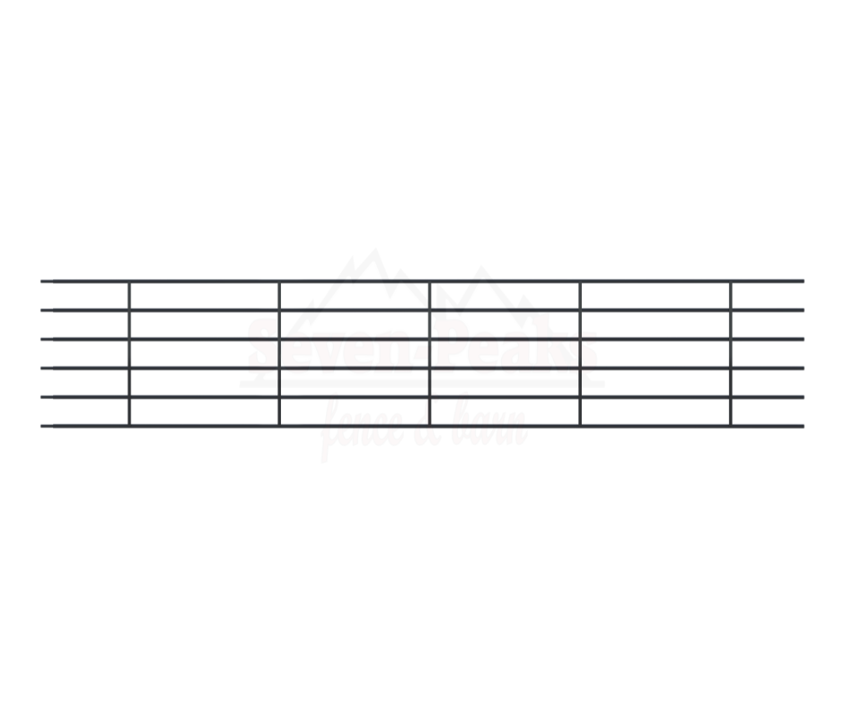 Seven Peaks Fence and Barn logo with mountain design