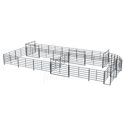 livestock handling system with gates and panels