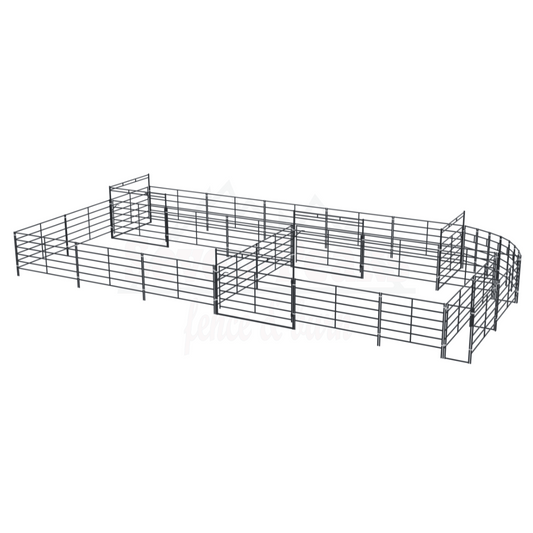 livestock handling system with gates and panels