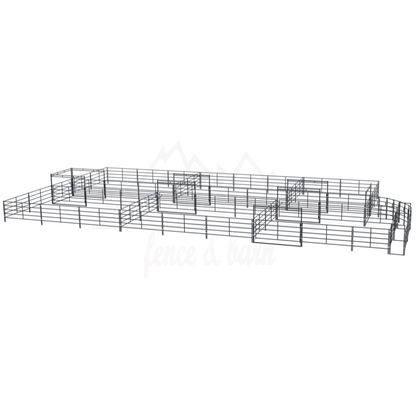 3D livestock corral system design rendering