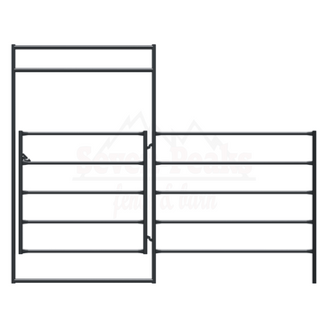 metal pipe fence panel with gate