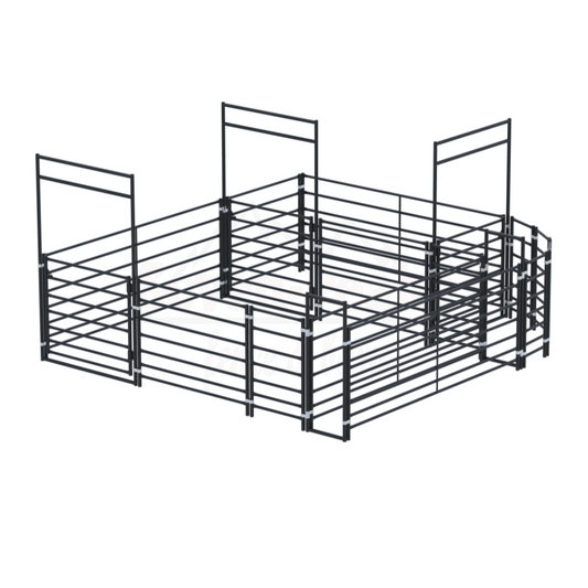metal livestock pen fence enclosure illustration