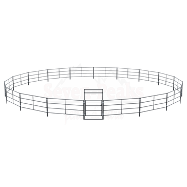 Seven Peaks fence and barn logo railing design