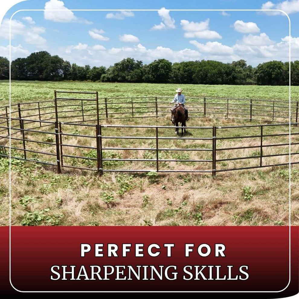Team Roping Pen 60 Ft Round Pen With 14 Gauge Metal Horse Panels and 4'9