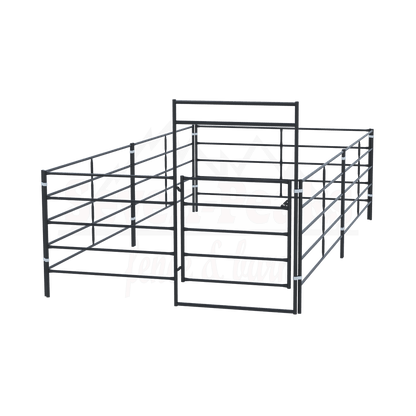 "metal livestock pen with logo"