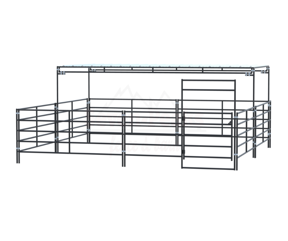 outdoor portable livestock corral pen with roof