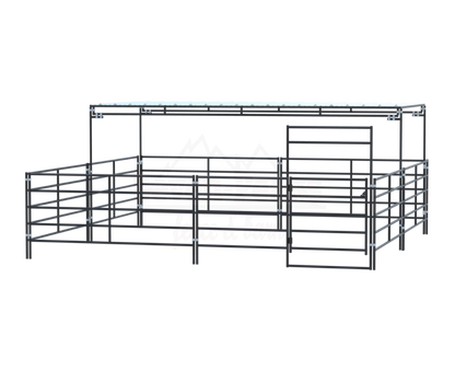 outdoor portable livestock corral pen with roof