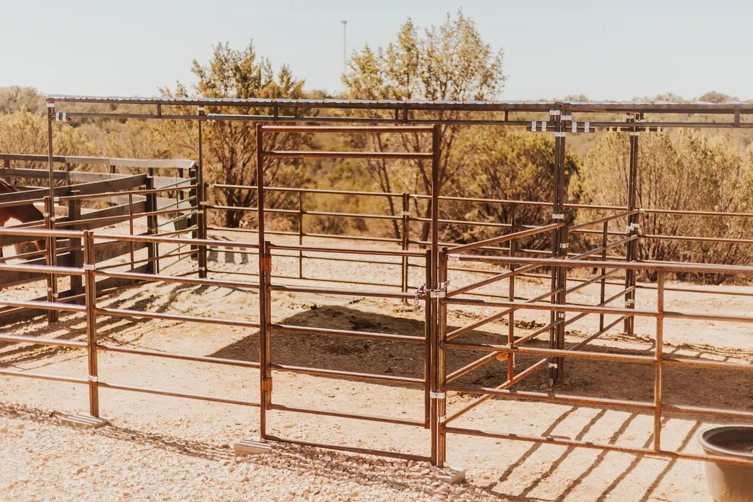 Stall kits with a shade set up outside