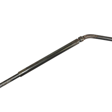 metal pipe with bend on white background