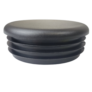 black plastic ribbed end cap plug