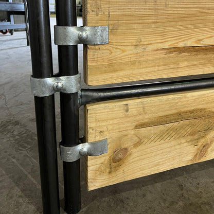 industrial metal and wood construction detail