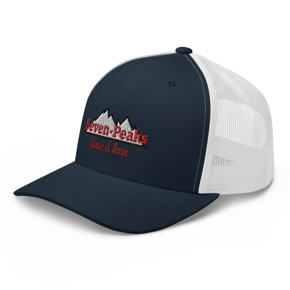 "seven peaks fence barn trucker hat"