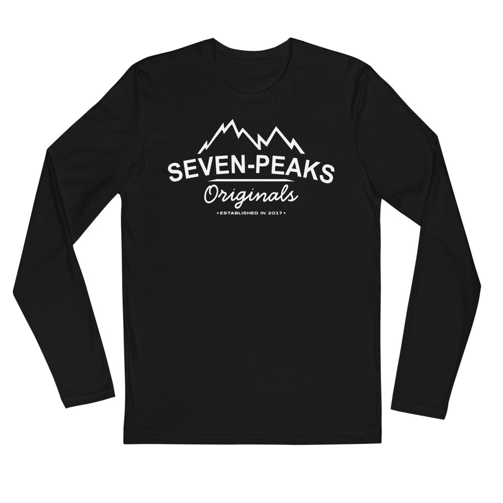 "black long sleeve shirt seven-peaks originals logo"