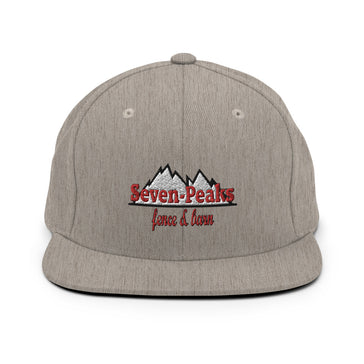 gray baseball cap with seven peaks logo