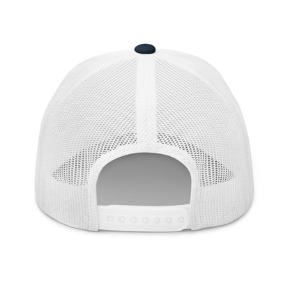 white mesh trucker hat back view