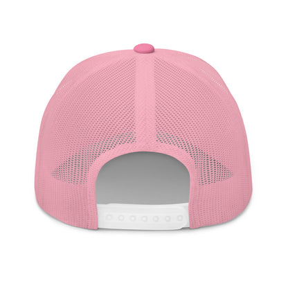 pink mesh trucker hat back view